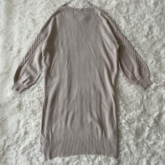 Catego Cable Knit Skipper Long Knit Dress Cream - Picture 3 of 4